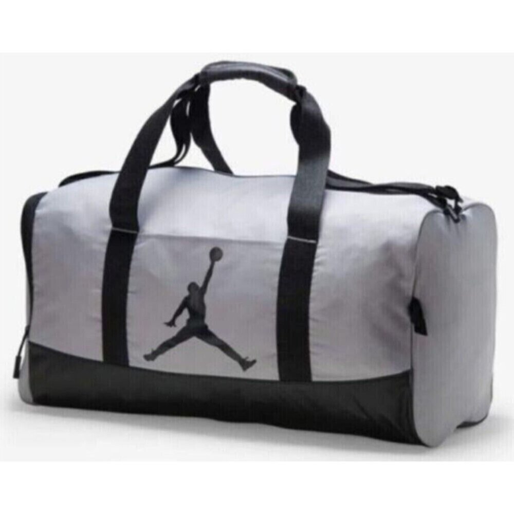 Air Jordan Jumpman Duffel Bag Gym Sport Shoe Carry Wolf Gray Black 9A1913-G3A